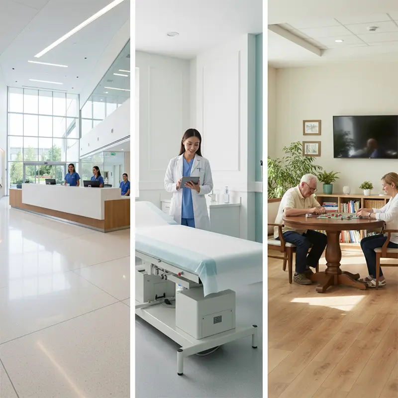hospital, clinic and care center