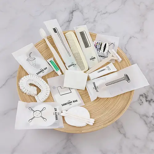 compostable bags for all kinds of hotel toiletries