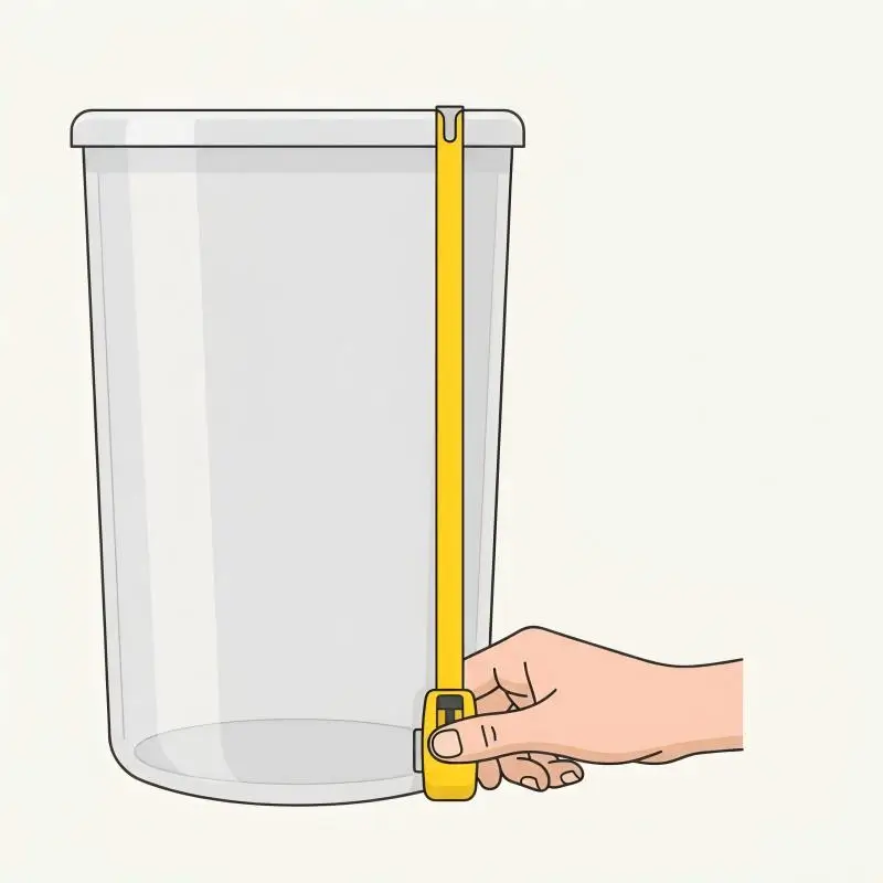 measure the height of trash can