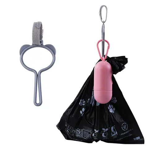 dog poop bag dispenser with clasp rings