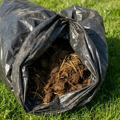 horse manure in trash bags