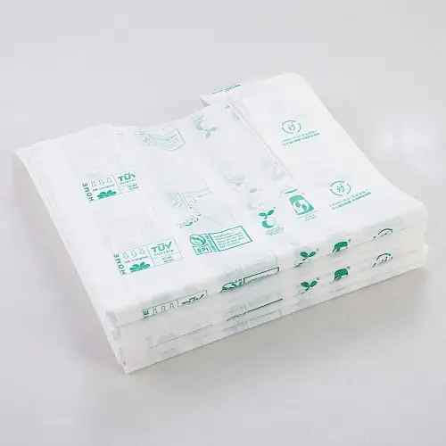 neatly stacked compostable bags