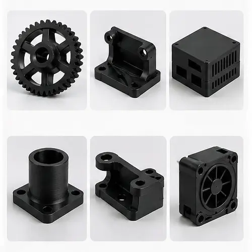 printed pieces made from PETG filament